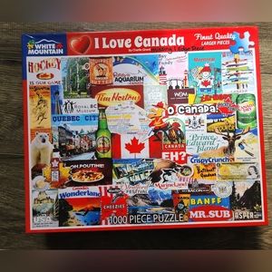 White Mountain "I love Canada" - 999 piece jigsaw puzzle - 1 MISSING PIECE